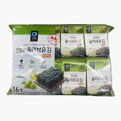 청정원 올리브유 재래김 16봉 (5g*16) CJO Olive Oil Grilled Seaweed with Green Laver 5g*16