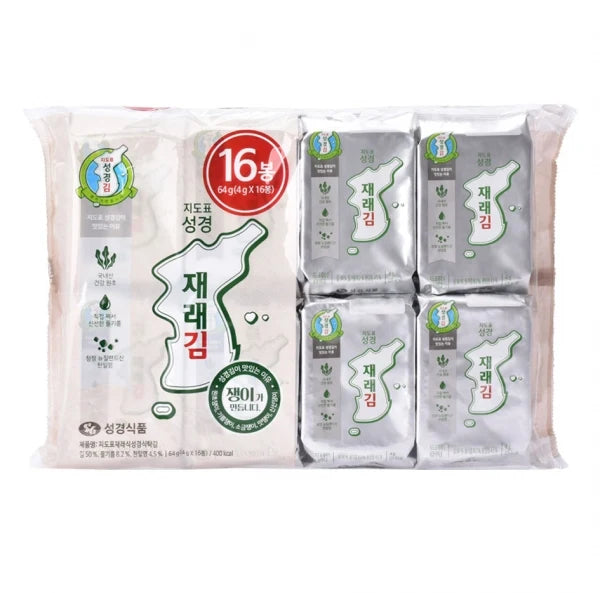 성경 지도표 재래김 4g*16 SKU Seasoned Sliced Laver 4g*16