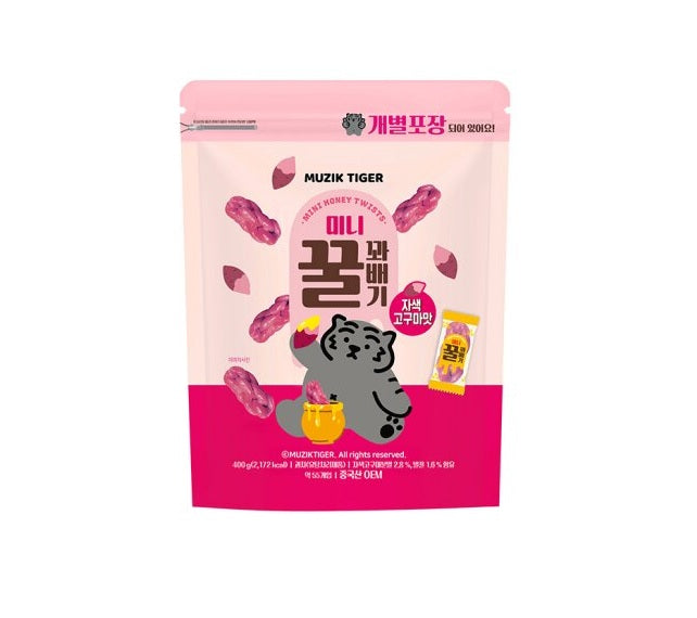 무직타이거 미니 꿀꽈배기 자색고구마 400g MZT Twist Snack Sweet Potato 400g