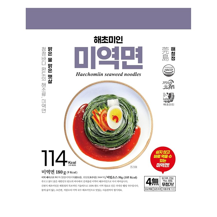 해청정 해초미인 미역면+ 비빔소스 230g Haechomiin Seaweed Noodles with Sauce 230g