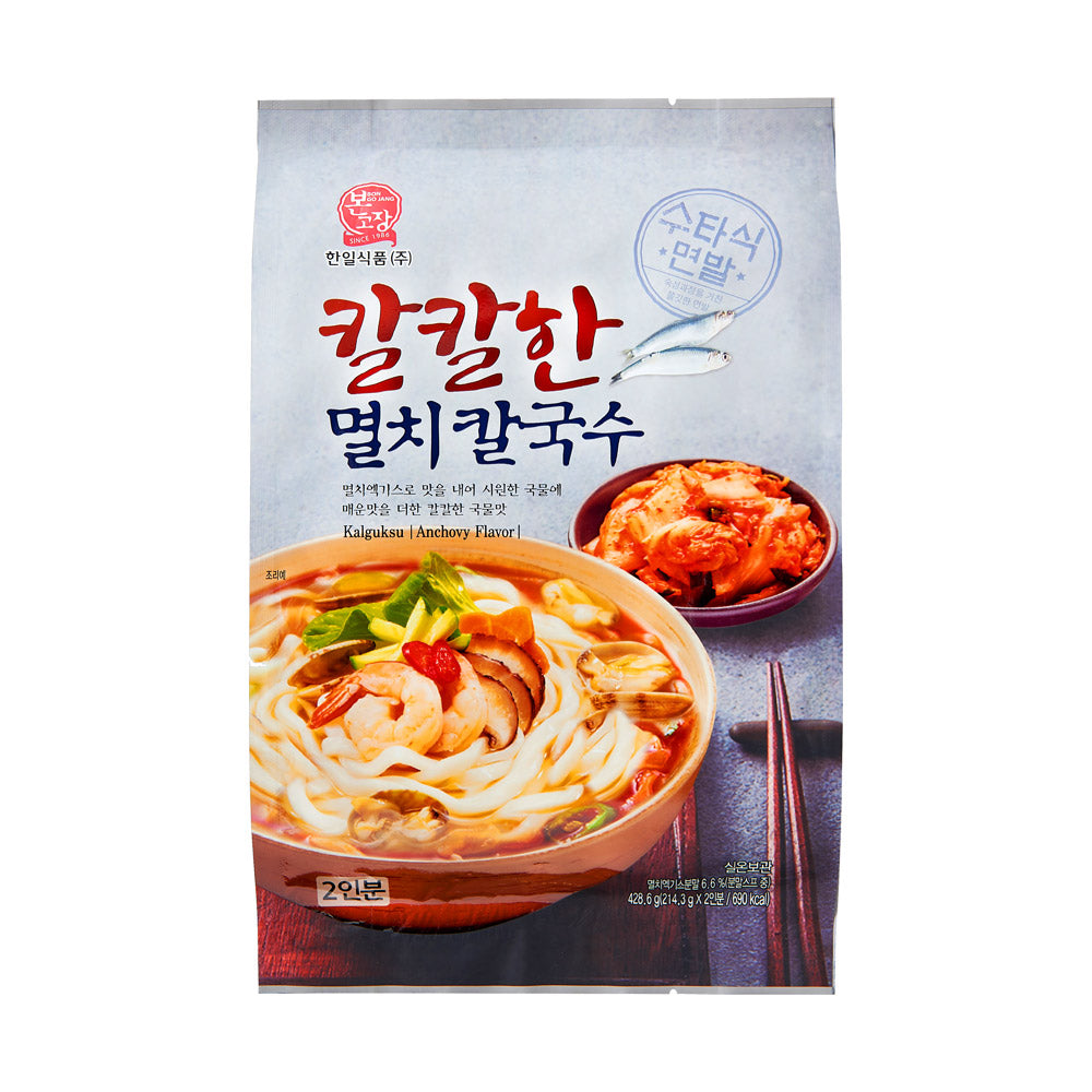 한일 칼칼한 멸치 칼국수 428.6g HIL Spicy Anchovy Wide Noodle Soup 428.6g