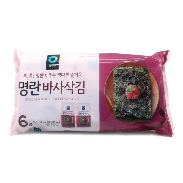 청정원 명란 바사삭김 6봉 3.8g*6 CJW Pollack Roe Seaweed Snack 3.8g*6