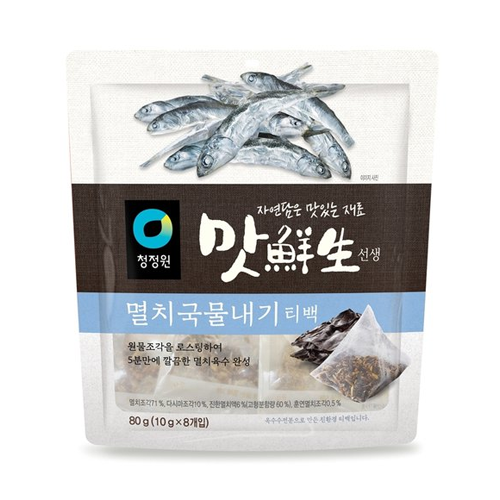 청정원 맛선생 멸치 국물내기 티백 10g*8 CJO Anchovy Broth Tea Bag 80g