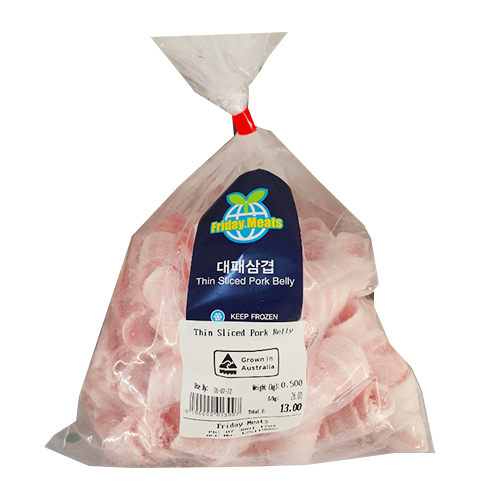 프라이데이미트 대패 삼겹살 500g FridayMeats Thin Sliced Pork Belly 500g