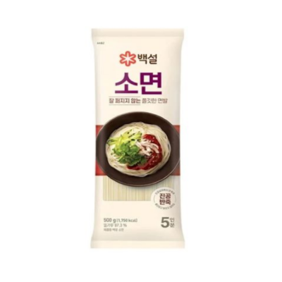 CJ 백설 제일소면 500g CJ Korean Style Noodle 500g
