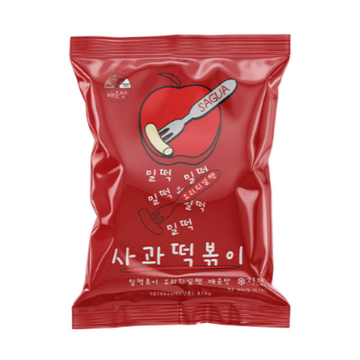 사과 밀떡볶이[매운맛] 870g Sagua Wheat Rice Tteokbokki [Spicy] 870g
