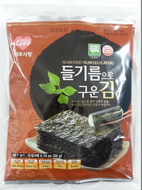 청해 들기름으로 구운 김 20g CH Seasoned Seaweed Laver 20g