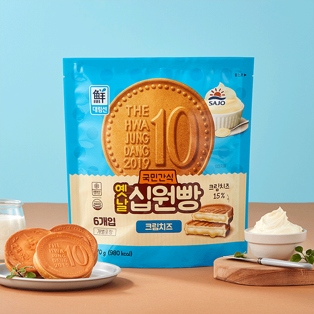 대림 옛날 십원빵 크림치즈 270g DLM Ten Won Bread With Cream Cheese 270g