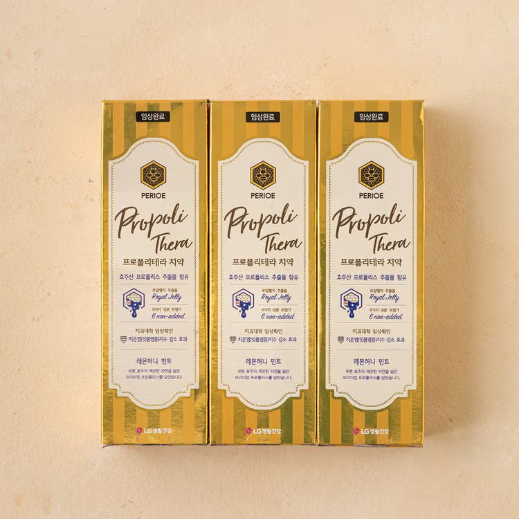 [묶음세일] LG 페리오 프로폴리스 치약 [레몬허니] 100g*3 LG Perop Propolis Thera Toothpaste [Honey] 100g*3
