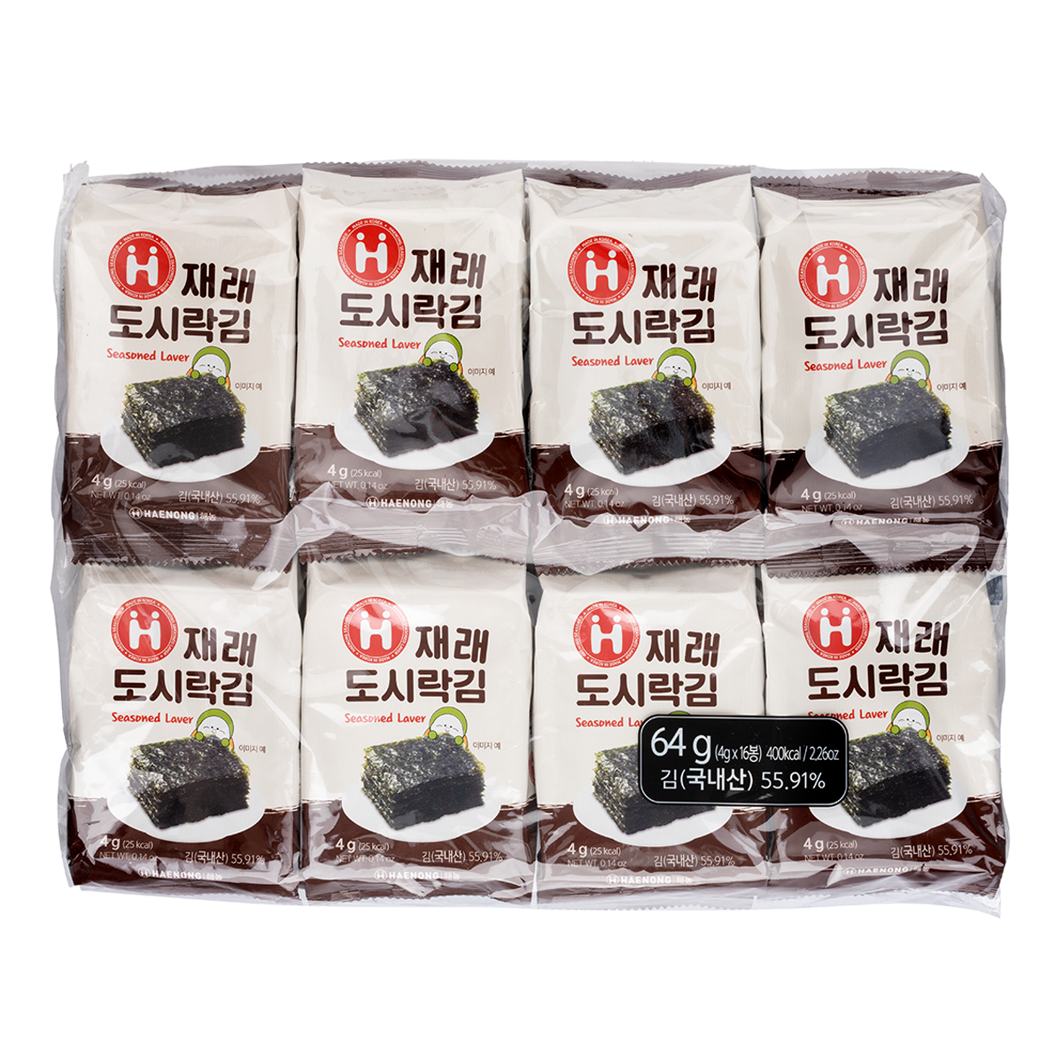 해농 도시락김 4g*16팩 HN Roasted & Seasoned Laver 4g*16p