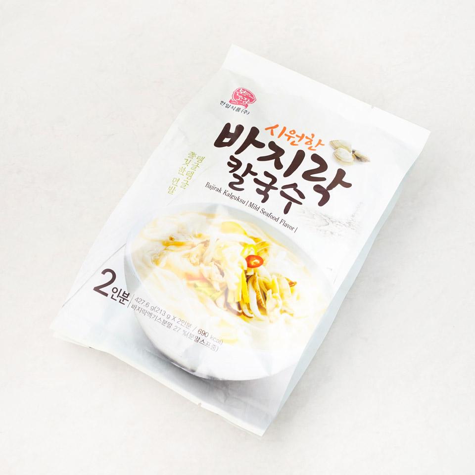 한일 바지락 칼국수 [2인분] 427.6g HIL Clam Soup Wide Round Wheat Noodle [2 Serving] 427.6g