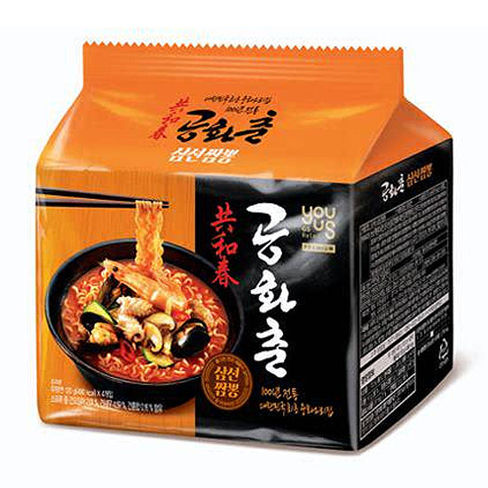 유어스 공화춘 삼선짬뽕 멀티 120g*4 YUS Jjampong Noodle Multi 120g*4