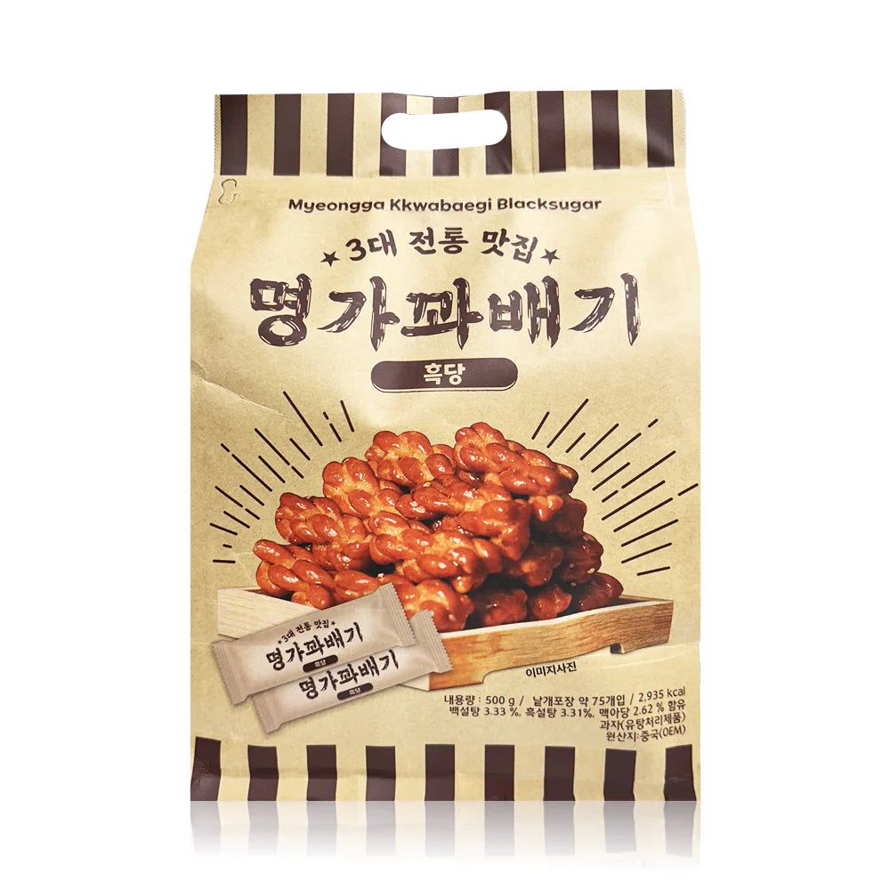 명가 꽈배기 스낵[흑당] 500g MG Twisted Snack [Brown Sugar Flavor] 500g