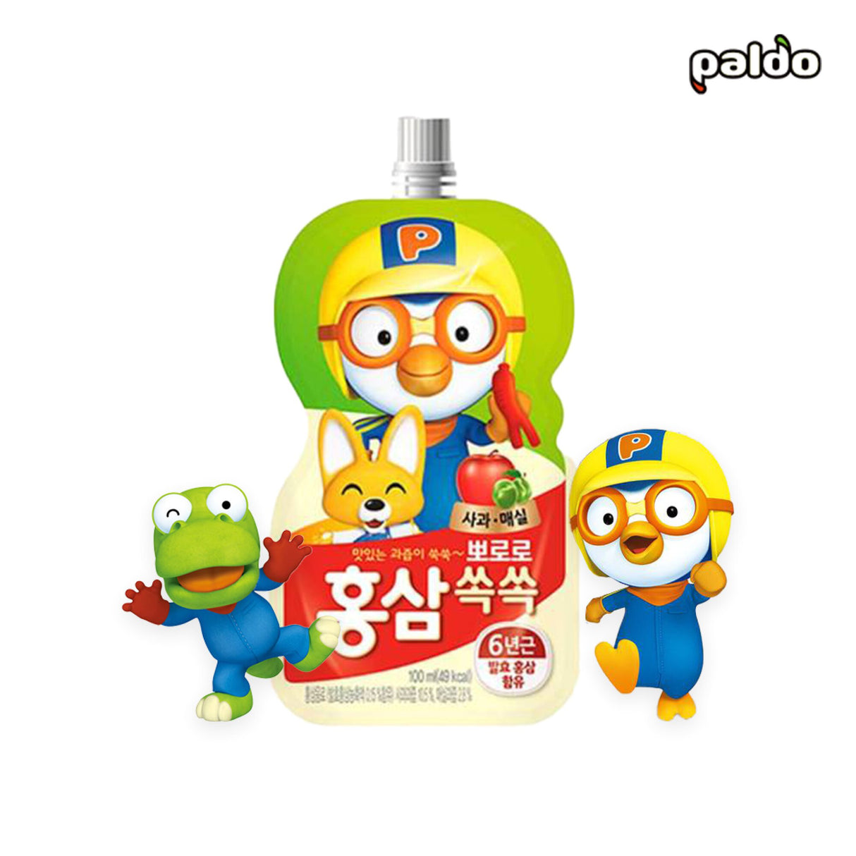 팔도 뽀로로 홍삼 쏙쏙 사과&매실 100ml PD Pororo Red Ginseng Apple 100ml