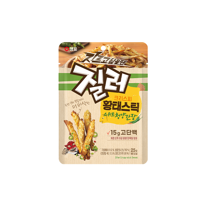 샘표 질러 크리스피 황태스틱 스위트청양간장 25g SP Crispy Pollack Stick Snack 25g