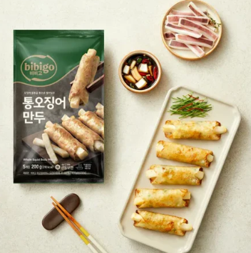 CJ 비비고 통오징어만두 200g CJ Bibigo Whole Squid Mandu 200g
