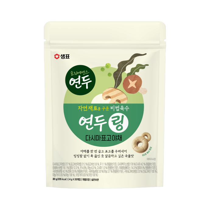 샘표 연두링 비법육수 다시마 표고야채 4g*20 SP Yondu Coin Broth Vegetable 4g*20