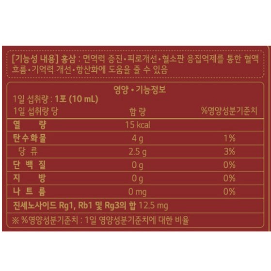 리튠 홍삼진 에센스 스틱(30포,1개월분) Retune Red Ginseng Essence [Stick] 10ml*30
