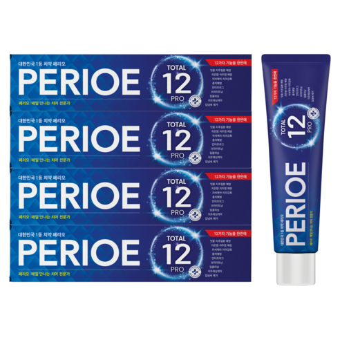 페리오 프로 토탈 12 불소치약 185g*4개 Perioe Pro Total 12 Fluoride Toothpaste 185g*4