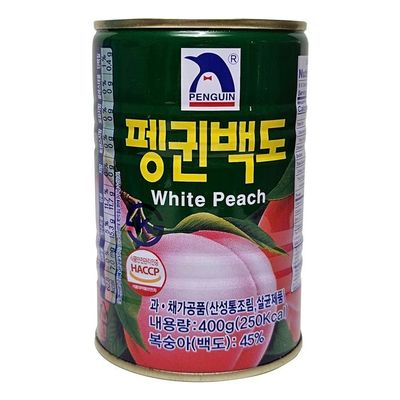 펭귄 백도 캔 400g PGN White Peach 400g