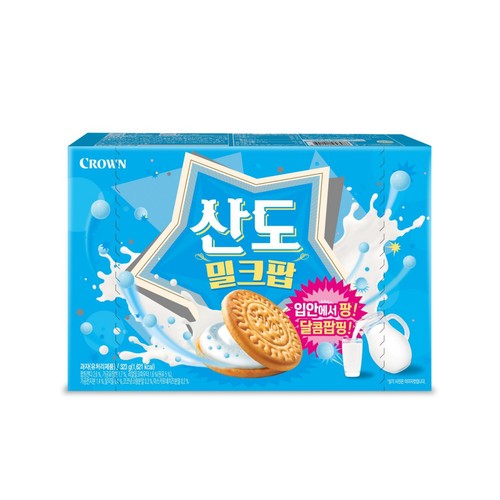 크라운 산도 밀크팝 323g Crown Sando Milk Pop 323g