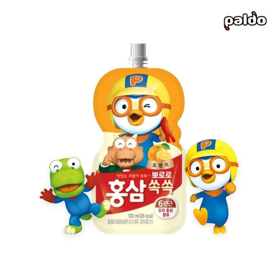 팔도 뽀로로 홍삼 쏙쏙 오렌지 100ml PD Pororo Red Ginseng Orange 100ml