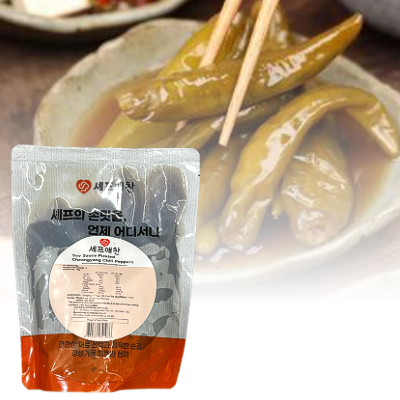 셰프애찬 청양고추 장아찌 [간장] 600g CFE Soy Sauce Pickled Cheongyang Chili Peppers 600g