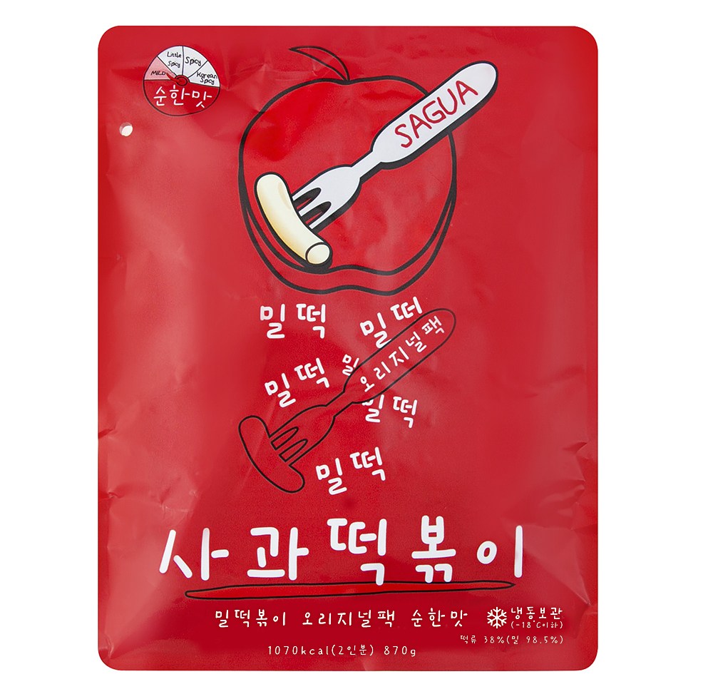 사과 밀떡볶이[순한맛] 870g Sagua Wheat Rice Tteokbokki [Mild] 870g