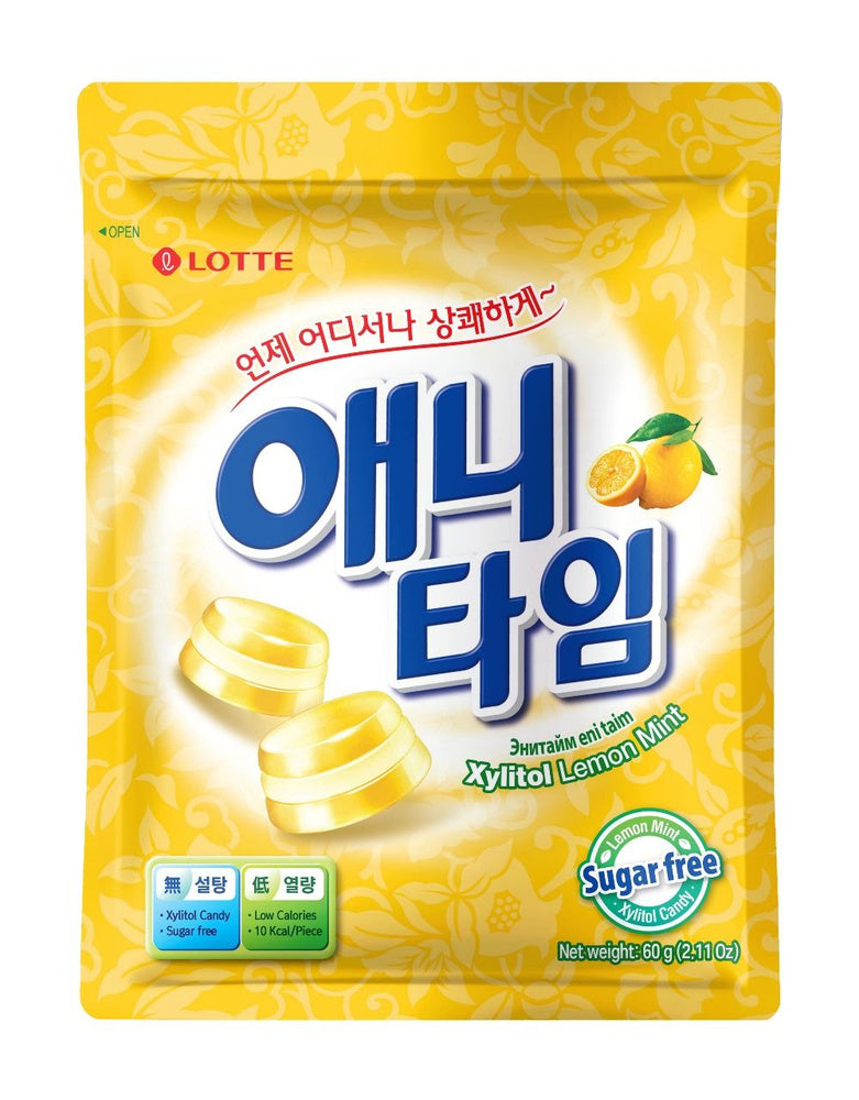 롯데 애니타임 밀크민트 60g LT Anytime Lemon Mint Candy 60g