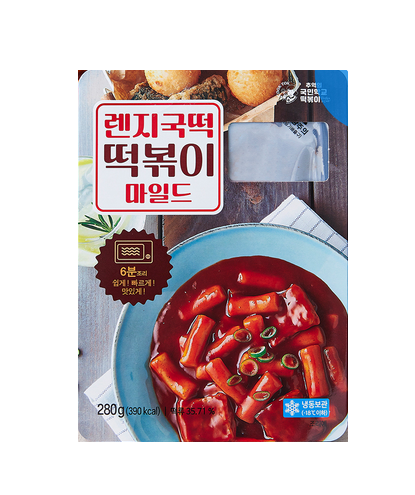 국민학교 렌지국떡 떡볶이 280g KMT Cook-Tok Microwave Tteokbokki Mild 280g