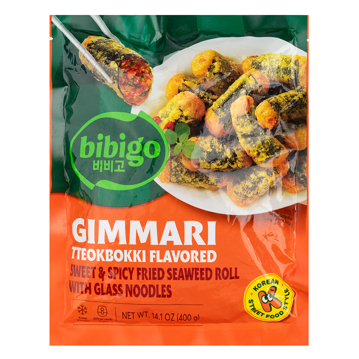 CJ 비비고 김말이 [떡볶이맛] 400g CJ Fried Seaweed Roll [Topokki Flavor] 400g