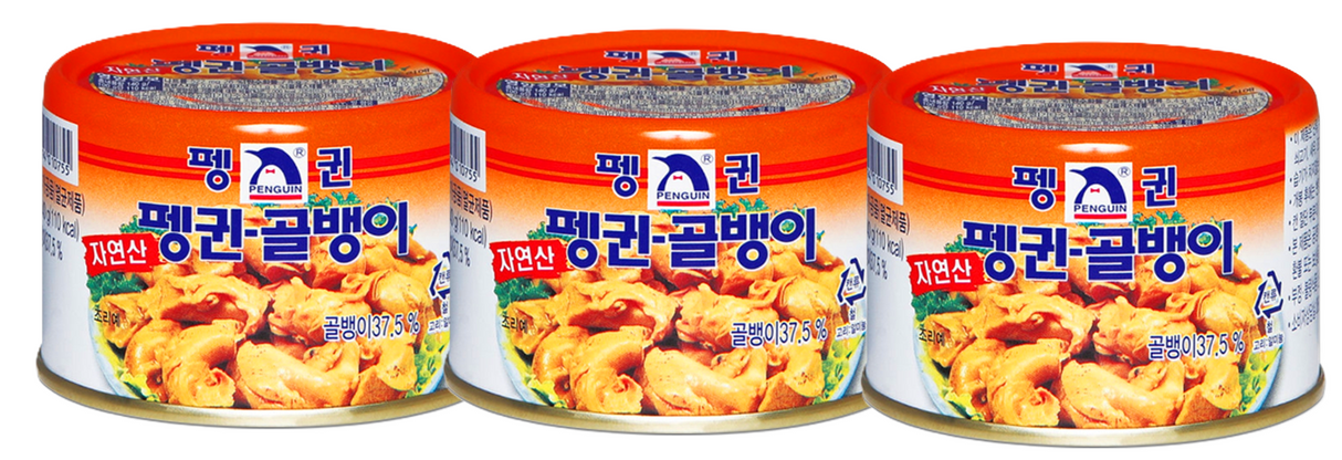 [묶음세일] 펭귄 골뱅이 캔 140g*3 PG Canned Bay Top Shell 140g*3