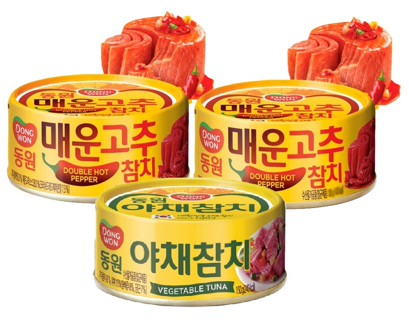 [묶음세일] 동원 매운 고추참치2+야채 참치캔 1 150g*3 DW Canned Vegetable Tuna 150g*3