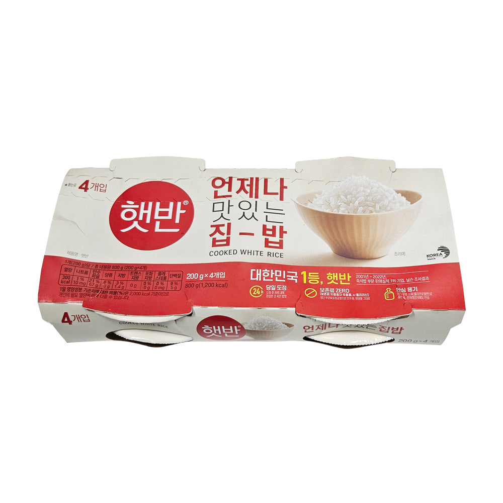 CJ 햇반 4번들 200g*4 CJ Cooked Rice 200*4