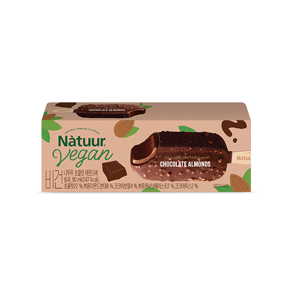 나뚜루 초콜릿&아몬드 바 90ml NTR Ice Cream Vegan-Chocolate & Almond Bar 90ml