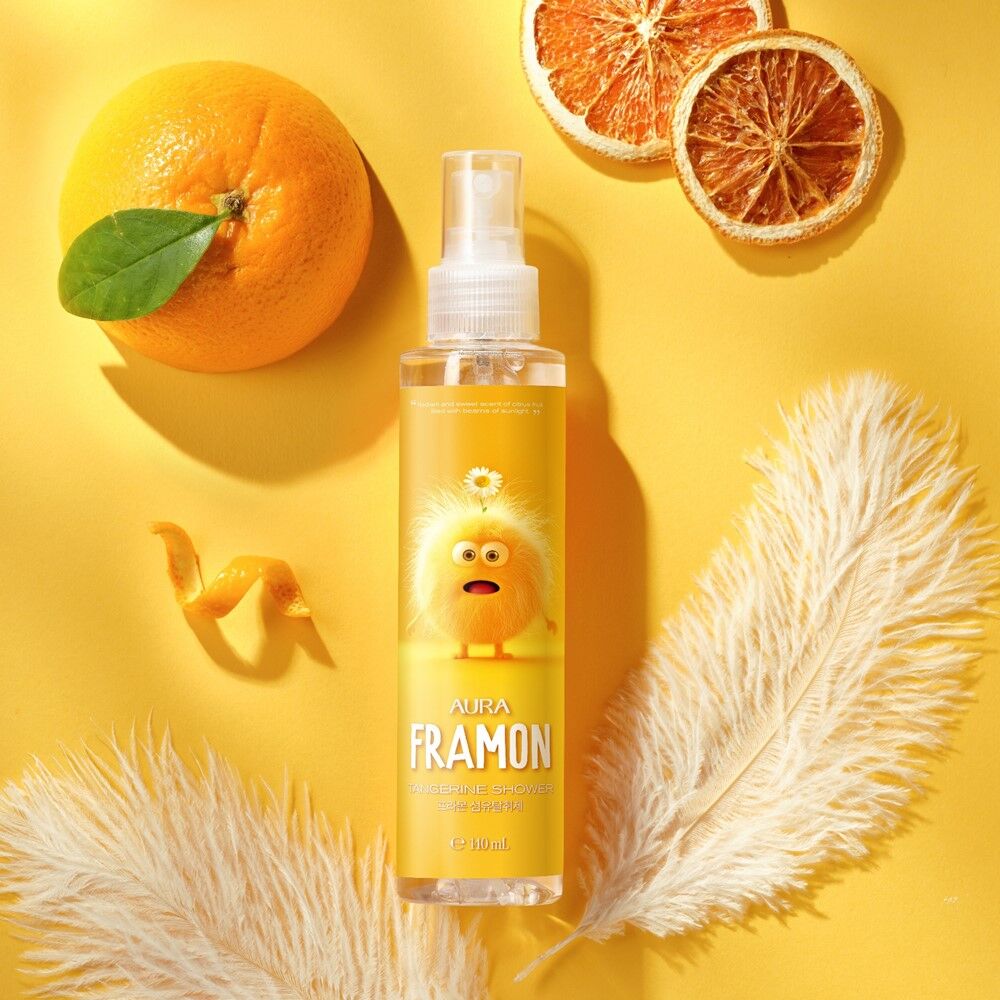 LG 아우라 프라몬 섬유탈취제 탠저린샤워 140ml LG Aura Framon Deodorizing Spray Tangerine 140ml