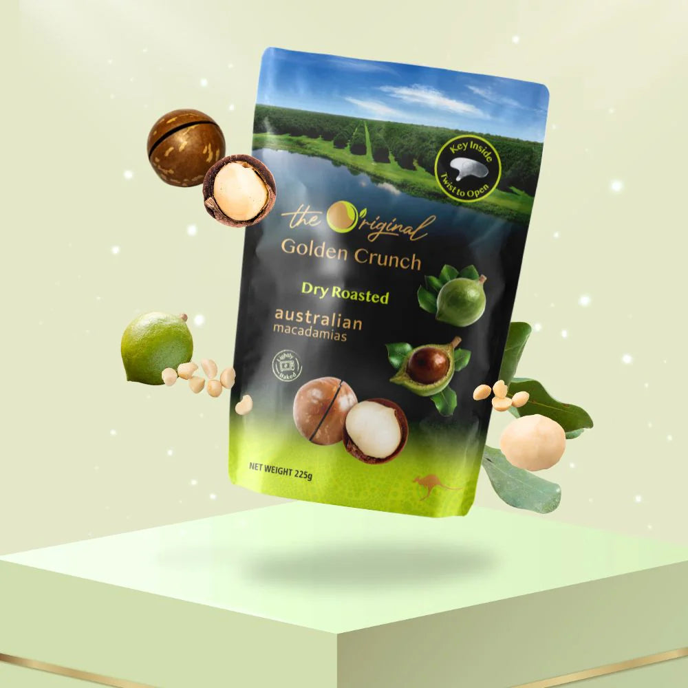 [✈️한국행택배] 골든크런키 마카다미아 [오리지날] 20봉 1박스 Golden Crunch Macadamias [Dry Roasted] 225gX20