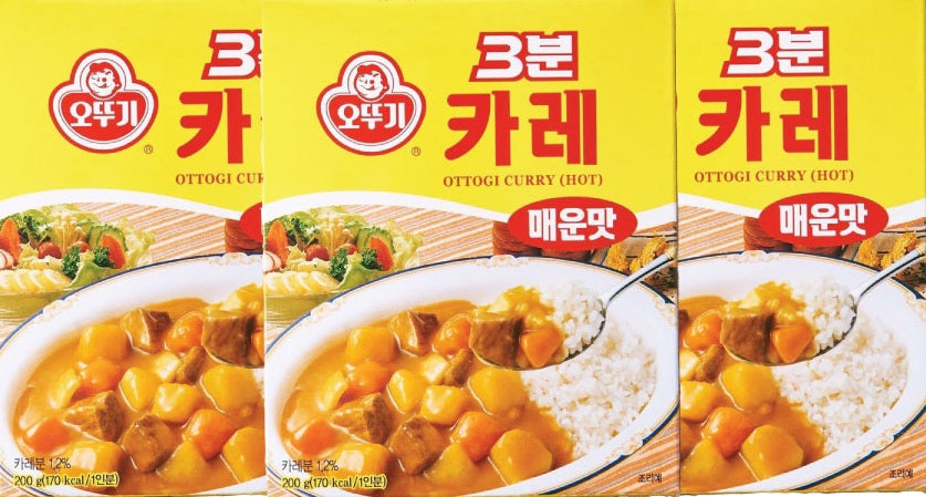 [묶음세일] 오뚜기 삼분 카레 매운맛 200g*3 OTG 3 Min Curry Sauce Spicy 200g*3