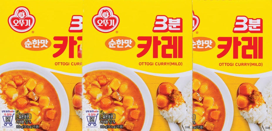 [묶음세일] 오뚜기 삼분 카레 순한맛 200g*3 OTG 3 Min Curry Sauce Mild 200g*3