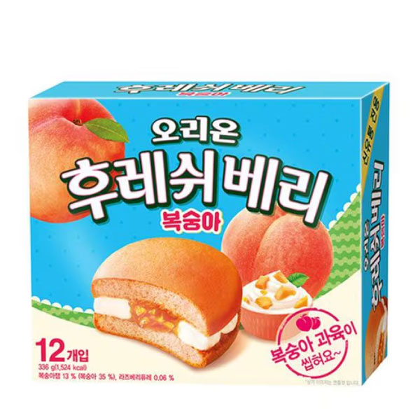 오리온 후레쉬베리 복숭아 12입 336g ORI FreshBerry Peach 336g*12