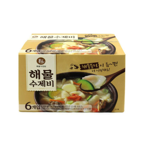 [묶음세일] 이가자연면 해물수제비 188.5g*6 Seafood Hand-Pulled Dough Soup 188.5g*6