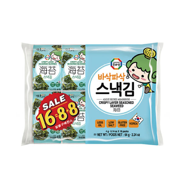 수라상 차차소왕자 스낵김 4g*16 SRS ChaCha Wanja Seaweed Sanck 4g*16