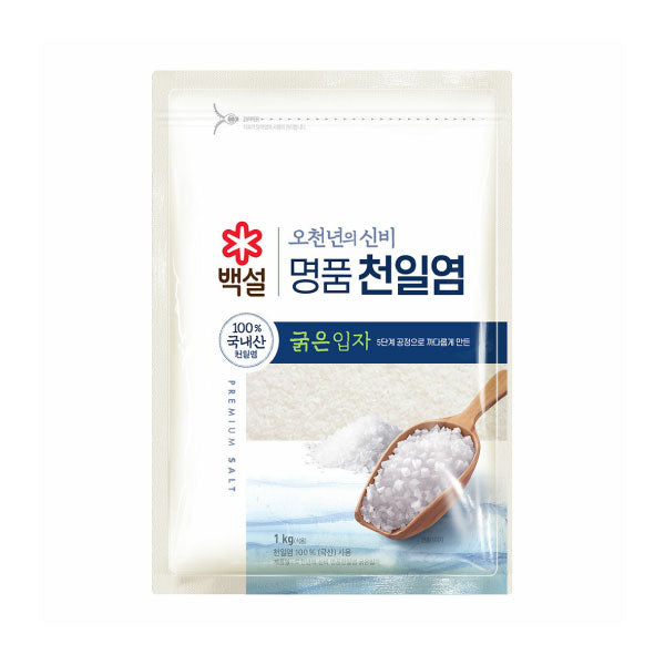 CJ 백설 천일염 굵은입자 소금 1kg CJ Solar Salt 1kg