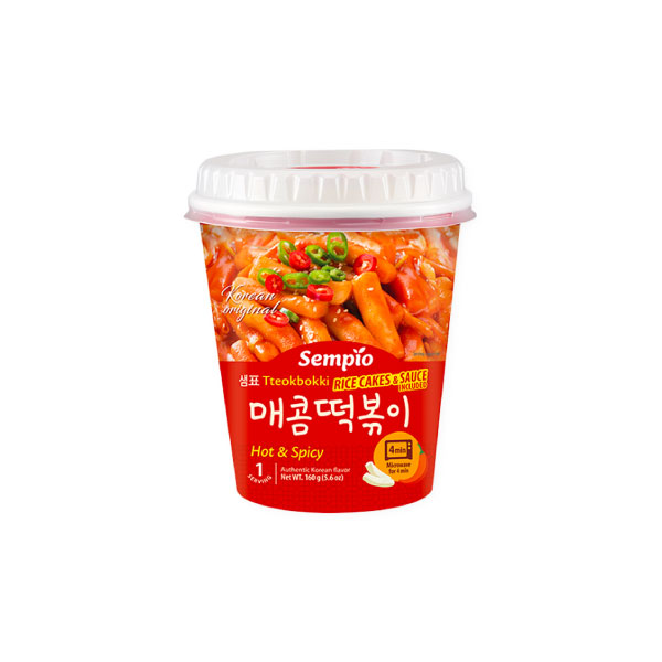 [세일] 샘표 떡볶이 컵 [매콤] 160g Instant Tteokbokki [,Hot&Spicy] 160g