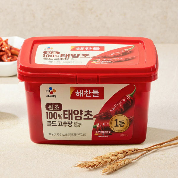 CJ 해찬들 우리쌀 태양초 골드 고추장 3kg CJ Hot Pepper Paste 3kg