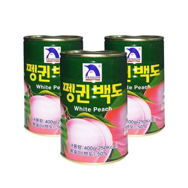 [묶음세일] 펭귄 백도 캔 400g PGN White Peach 400g