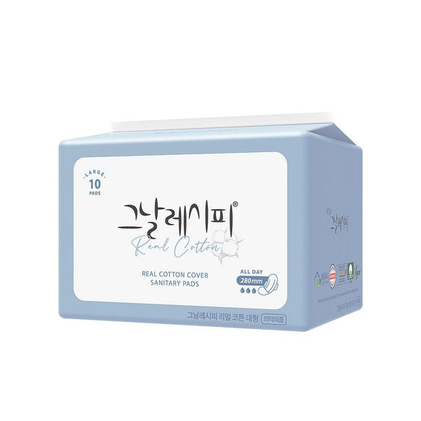 그날레시피 대형 올데이 (28cm) 10개입 Real Cotton Cover Sanitary Pads (28cm) 10P