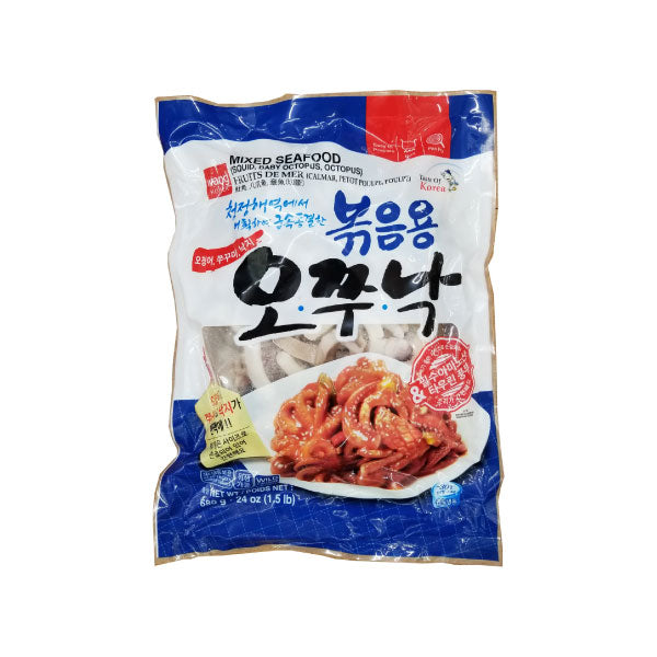 왕 볶음용 오쭈낙 (오징어+쭈꾸미+낙지) 680g Wang Frozen Octopus+Squid 680g