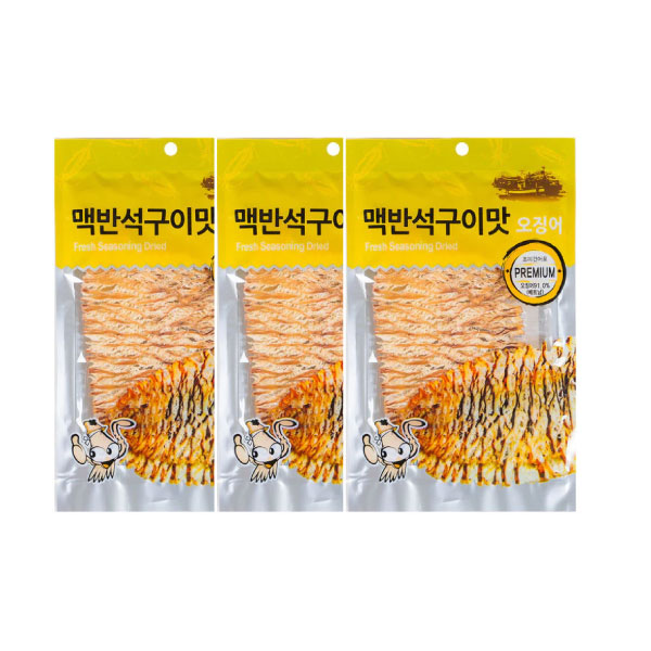 [묶음세일] 진주푸드 맥반석구이맛 오징어 30g*3개 JJF Fresh Seasoning Dried Squid 30g*3P