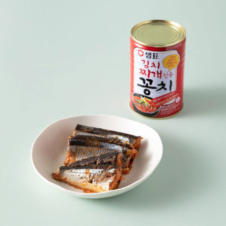 [3월세일]샘표 김치찌개용 꽁치 400g SP Canned Mackerel Pike For Stew 400g